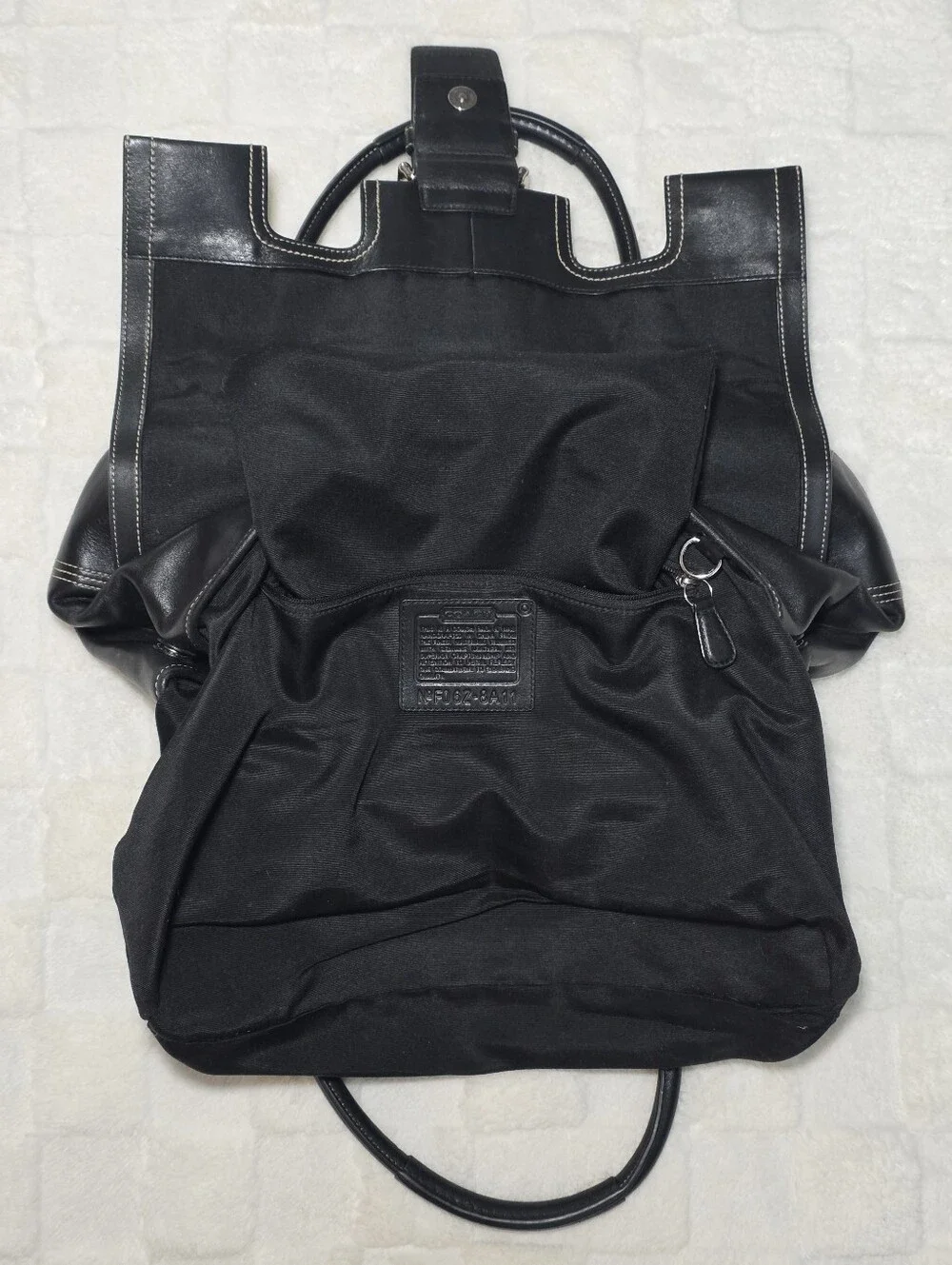 VINTAGE COACH HAMPTON SOHO FLAP SATCHEL BLACK LEATHER + SILVER HARDWARE (8A11)